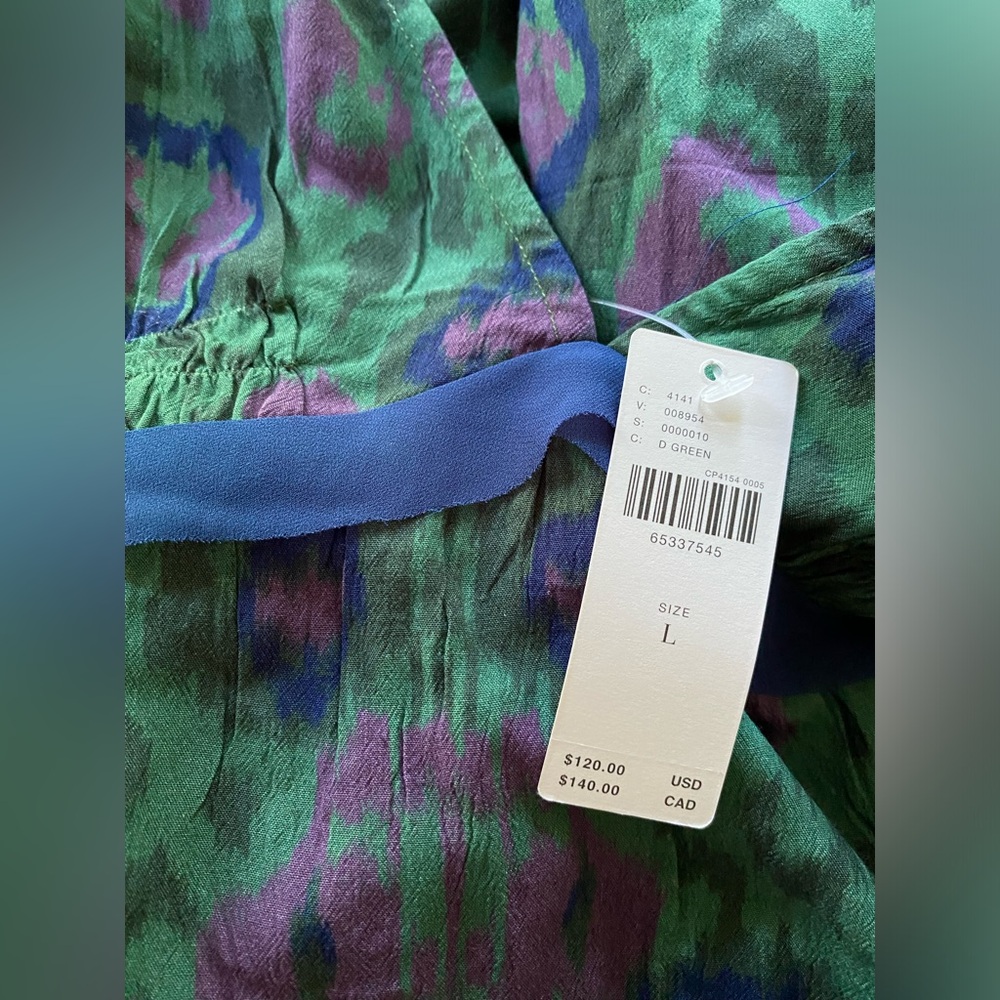 Anthropologie Velvet-Trimmed Slip Midi Dress size L new nwt - Picture 5 of 13